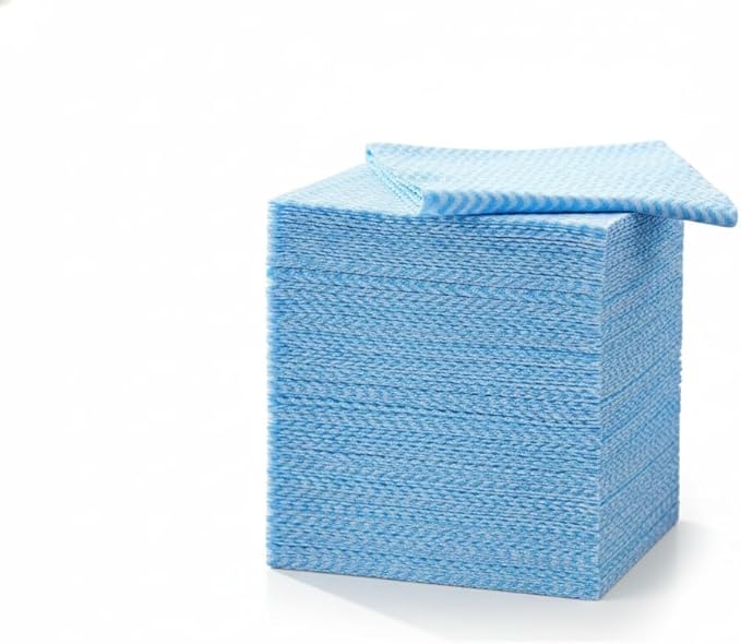 Bexter Disposable Cleaning Towels & Dish Cloths (50 Count) – Reusable Blue Handy Cleaning Wipes for Kitchen, Dishes, Counters & Home Cleaning