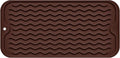 Silicone Dish Drying Mat, Non-Slip Easy Clean Sink Mat Large Heat-resistant Dish Drainer Mat for Kitchen Counter, Sink, Refrigerator or Drawer liner (12" x 6", COFFEE)