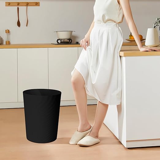 Hand Trash Can - Small Waste basketbin - 1.8 Gallon- for Office,Home,Bathroom,Kitchen - Black