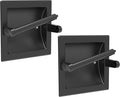 Toilet Paper Holder 2 Pack, Recessed Pivoting Toilet Paper Holder Wall Mount Stainless Steel for Large Rolls in Bathroom (Matte Black)