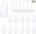 12 Large Wall Hooks for Hanging Heavy Duty, with 16 Removable Strips, Clear Hanger Hooks, Damage-Free Utility Hooks with Adhesive Strips, Plastic wall Hook for Key, Shower, Towel, Coat, Door, Hat.