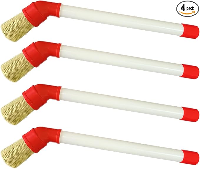 Tire Lube Brush Applicator Swab (4-Pack),11" Plastic Handle and 45° Angled Design for Efficient Mounting Lube Application and Deep Cleaning