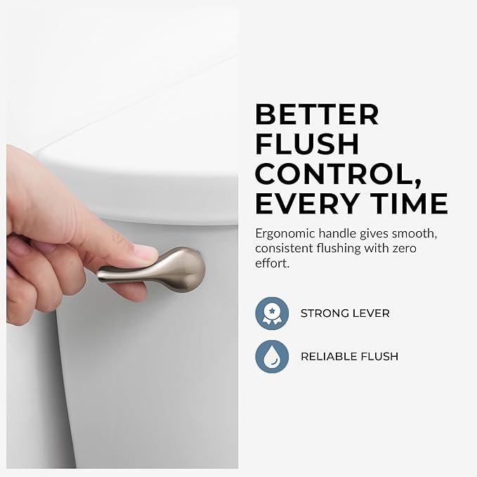 Qualihome Toilet Handle Replacement (Brushed Nickel, Side Mount)