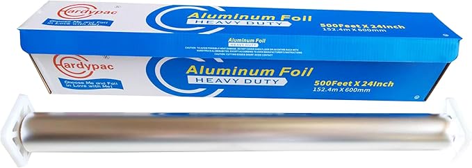 24 Inch Extra Wide Heavy Duty Aluminum Foil Roll, 23 Micron Thick,1000SQFT, 24 Inch Width x 500 Feet Length, Heavy Duty Aluminum Foil for Commercial, industrial, catering, baking, cooking grill, bbq