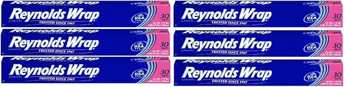 Reynolds Wrap Aluminum Foil (30 Sq Ft , Pack of 6)