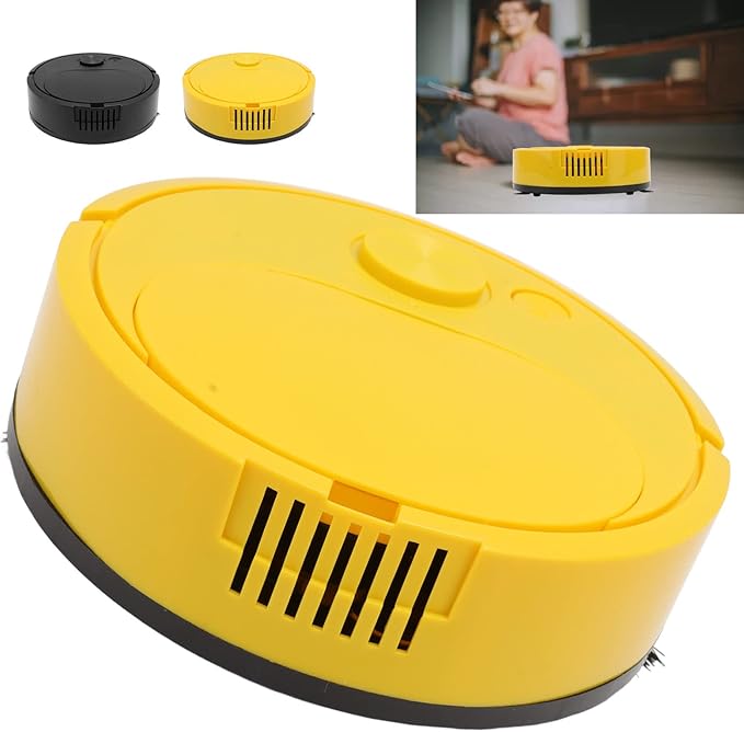 Alvinlite Robot Vacuum Cleaner, Multifunctional USB Charging Mini Smart Sweeping Robot for Wooden Flooring Tile Carpet(yellow)