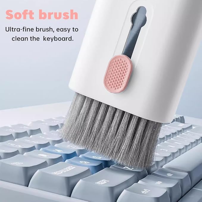 7 in 1 Electronic Cleaner Kit,Keyboard Cleaner Laptop Monitor Computer Keyboard Brush for Earphones Mobile Phones Tablets Laptop and Camera(Color:Pink)