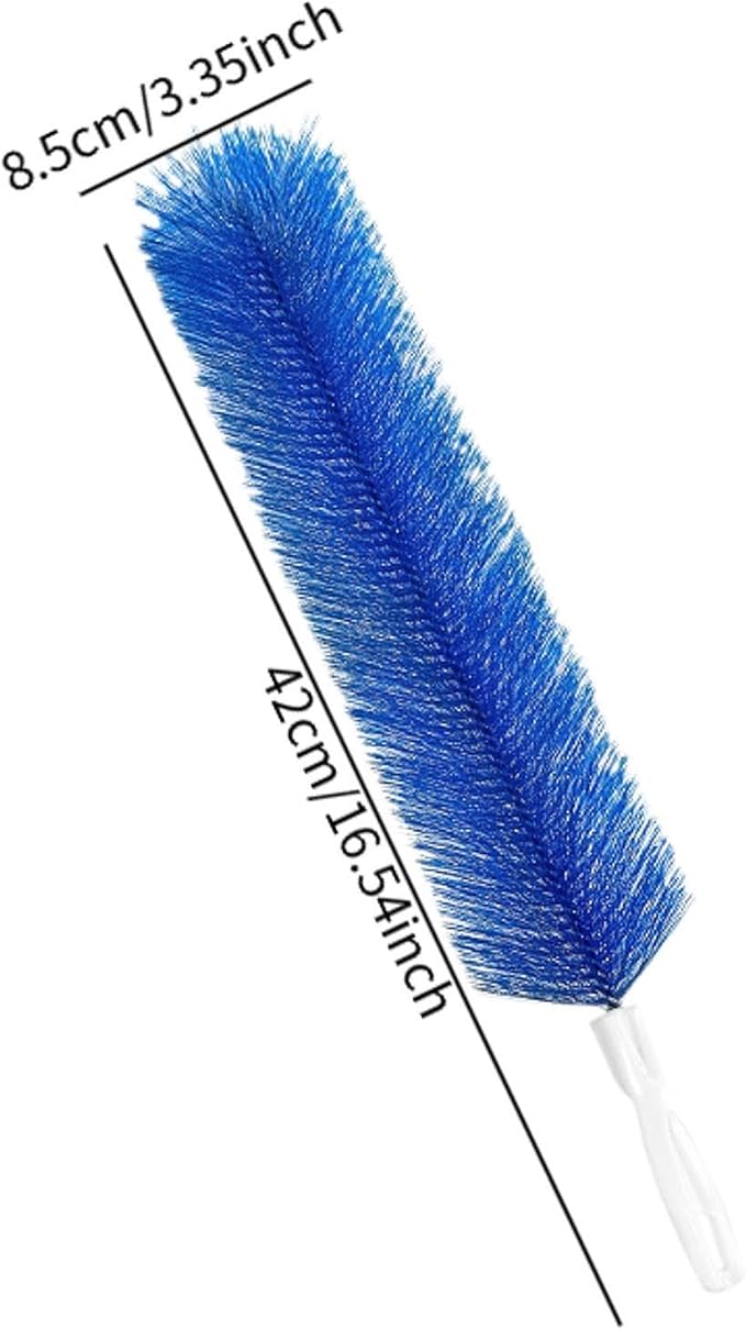 Fenteer Fan Cleaning Brush Bendable Sturdy Portable Cobweb Duster Reusable Dust Remover Fan Duster for Curtain Box Car Vents Shutters, Blue