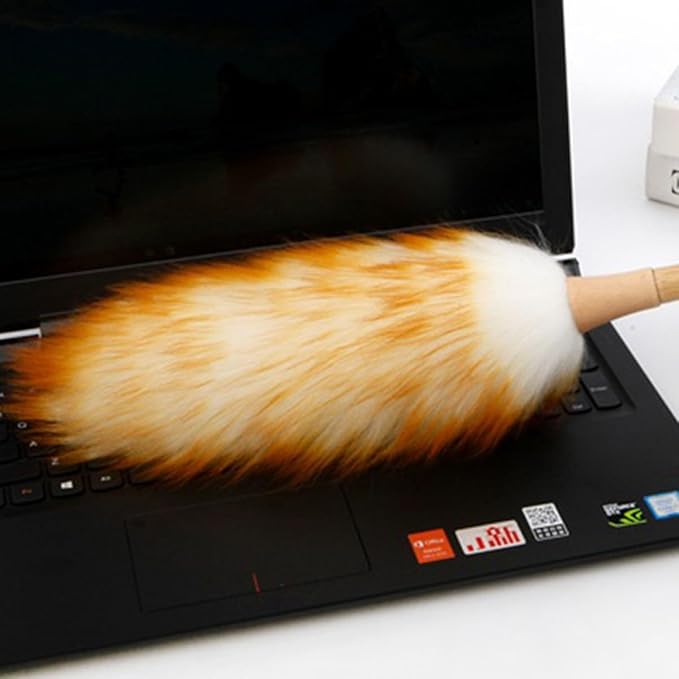 Electrostatic Dust Wool Duster Brush for Home Cleaning, Static Dust Removal Tool with Soft Lambswool, Suitable for Furniture, Ceilings, and Electronics