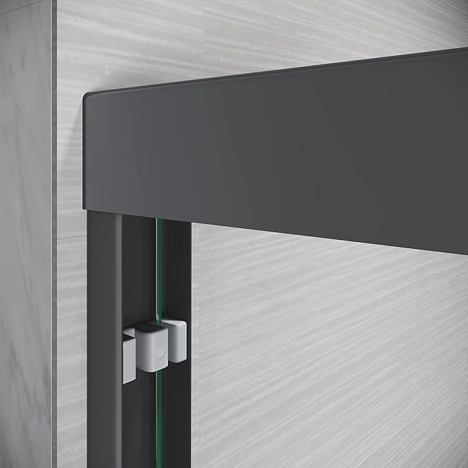 56-60" W x 72" H Adjustable Semi-Frameless Sliding Shower Door, Certified 3/8" Clear Tempered Glass, 304 Stainless Steel Handle, Elegant Matte Black Finish