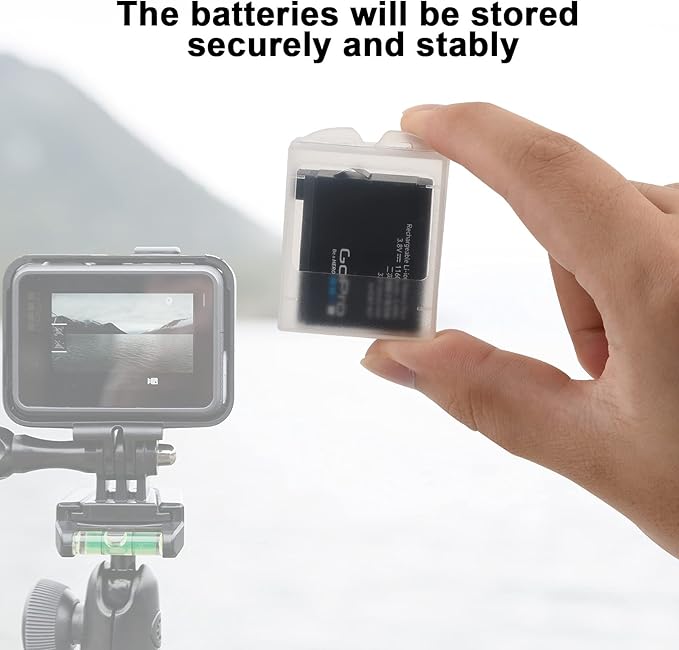 Cosmos Pack of 6 Plastic Protective Storage Case Boxes Holder Compatible with GoPro Hero Battery Frosted Clear Color