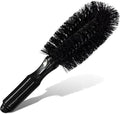 Car Wheel & Tire Wash Brush, Soft Bristle Car Wheel Detailing Cleaning Brush with Short Handle, Multipurpose Vehicle Wheels Rims Scrub Brushes for Auto, Truck, SUV, Motorcycles (Black)