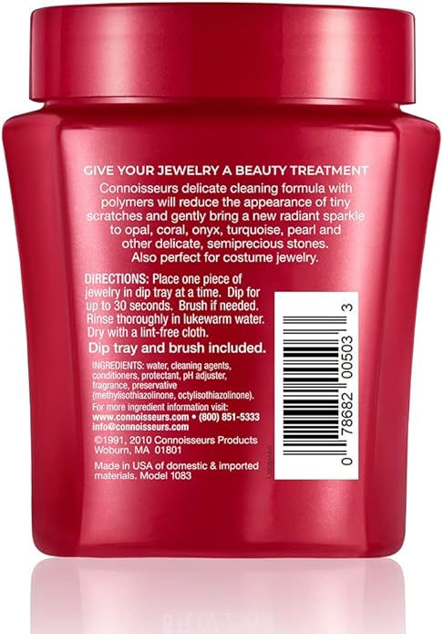 CONNOISSEURS Premium Edition Jewelry Cleaner, Value Size 9.6oz - Pick from Fine, Silver or Delicate Jewelry Cleaner