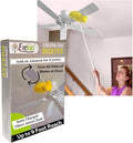 Evelots Ceiling Fan Blade Brush Cleaner - Long Extension Pole - Brush Both Sides at The Same Time - Scratch Resistant Microfiber Feather Cobweb Duster - Extra Long with Reach up to 9 Feet