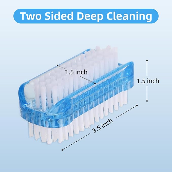 5 Pack Nail Brush for Cleaning Fingernails - Two Sided Hand Fingernail Scrub Brush Set, Soft Stiff Bristles Scrubber Nails Toes Cleaning Brush