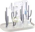 FEOOWV Baby Bottle Drying Rack with Base, Creative Tree Branch Baby Bottle Dryer Holder for Bottles, Teats, Cups, Pump Parts and Accessories (Gray)