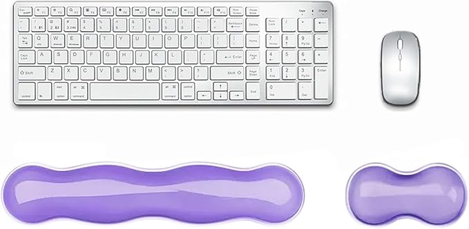 Wrist Rest for Keyboard and Mouse, Ergonomic Gel Keyboard Wrist Rest for Effortless Typing & Pain Relief, Cool Silicone Gel Wrist Support Pad for Gaming, Computers, Laptops, Office
