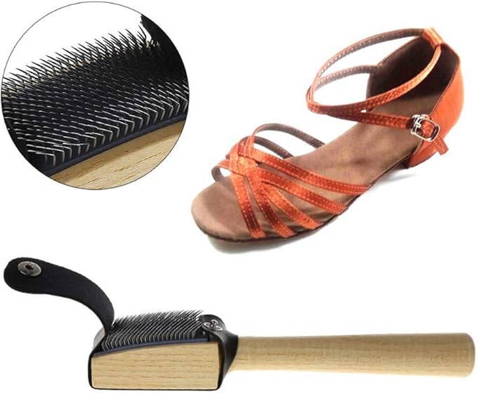 JKJF Dance Shoes Brush, Suede Sole Wire Shoes Wood Cleaning Brush, Shoes Cleaner Brush (2 Pcs)