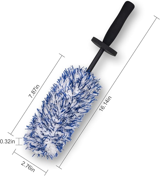 Car Cleaning Rim Cleaner Wheel Cleaning Brush, Metal Free Soft Synthetic Wool Car Brush, Highly Water Absorption Wheel Wash Brushes (Rim Brush)