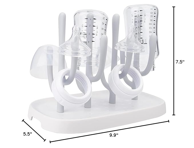 Baby Bottle Drying Rack, Space Saving Bottle Dryer Holder for Bottles, Nipples, Pump Parts, Cups
