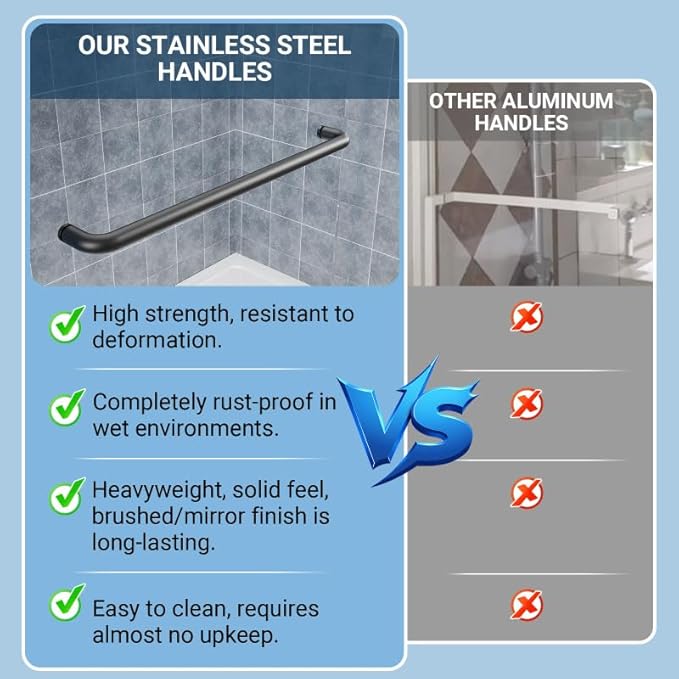 Glass Sliding Shower Door 56-60" W x 72" H, Semi Frameless Double Sliding Bathroom Shower Door, 1/4"(6mm) Clear Tempered Glass, Nano Easy Cleaning Coated, ANSI Cerified, Matte Black
