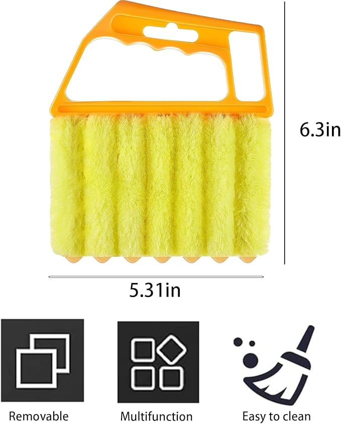 2 Pcs Blind Cleaner - Washable Window Blind Cleaner Duster Tool, Hand-Held Blind Duster for Wood Dlinds Mini Duster Brush Blind Dust Cleaner Venetian Shades Brush Window