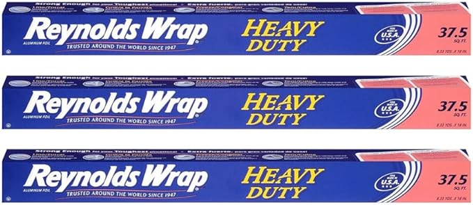 Reynolds Wrap Heavy Duty Aluminum Foil Rolls, Extra Wide, 37.5 sq ft (Pack of 3)