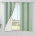 YoungsTex 48 Inch Length 100% Blackout Curtains for Bedroom, Full Room Darkening Thermal Insulated Drapes with Grommet for Short Living Room Window, Light Green, 2 Panels, 42 X 48 Inch