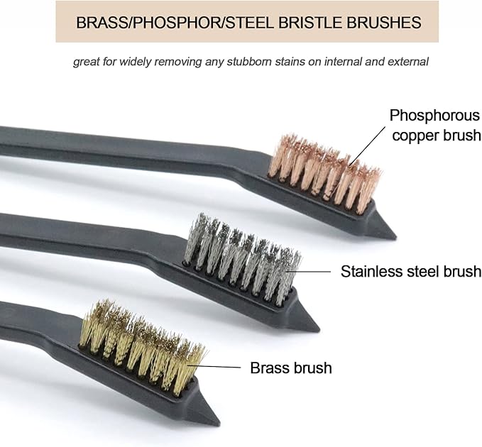 Gun Cleaning Brushes Picks Kit Set Brass Copper Steel Nylon Stainless Steel Ploymer Pick Set Bristle Brushes