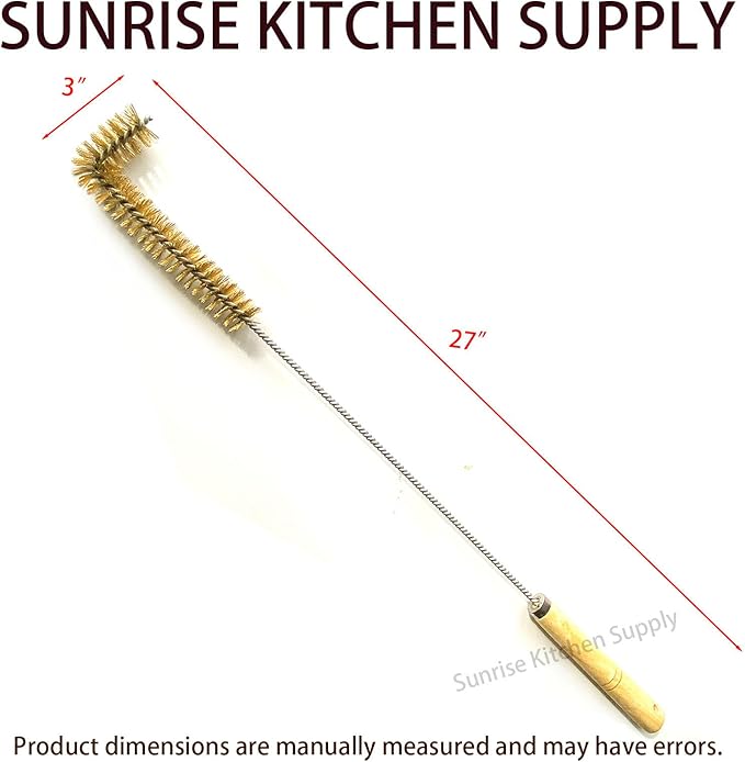 SUNRISE Fryer Brush with Long Handle (Brass, L Brush)