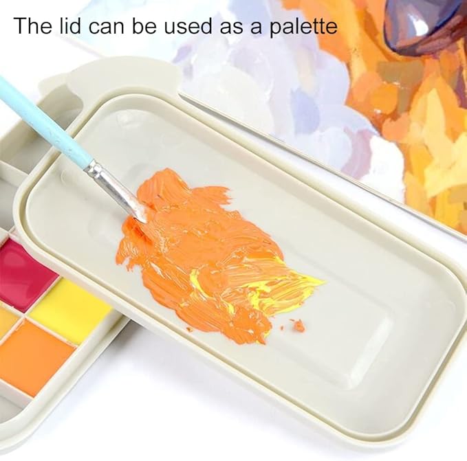 Bibabala Oil Paint Brush Cleaner with Paint Palette Tray, Paint Cups with Lids, Paint Brush Holder, Multifunction Painting Brush Basin Holder and Organizer for Painting Brush Cleaning(Grey)