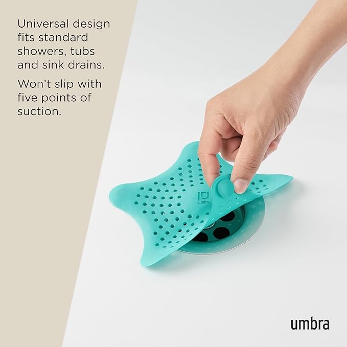 Umbra Starfish Drain Cover/Hair Catcher, Surf Blue