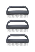 Superio Stiff Nail Brush with Handle 3 Pack Fingernail Scrub Cleaning Brushes for Toes and Nails, All-Purpose Cleaning Brush for Home, Kitchen, Work