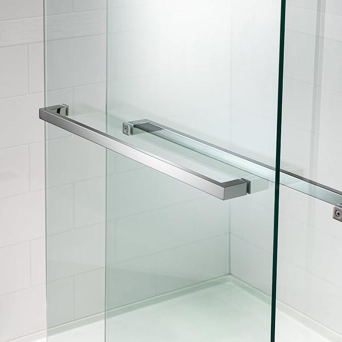 Woodbridge Frameless Tub Doors 66-72" Width x 76" Height with 5/16"(8mm) Clear Tempered Glass, 2 Ways Opening & Double Sliding in Polished Chrome Finish