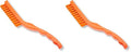 SPARTA Plastic Grout Brush, Scrub Brush, Crevice Brush with Hanging Hole for Cleaning Narrow Spaces, 9 Inches, Orange (Pack of 2)