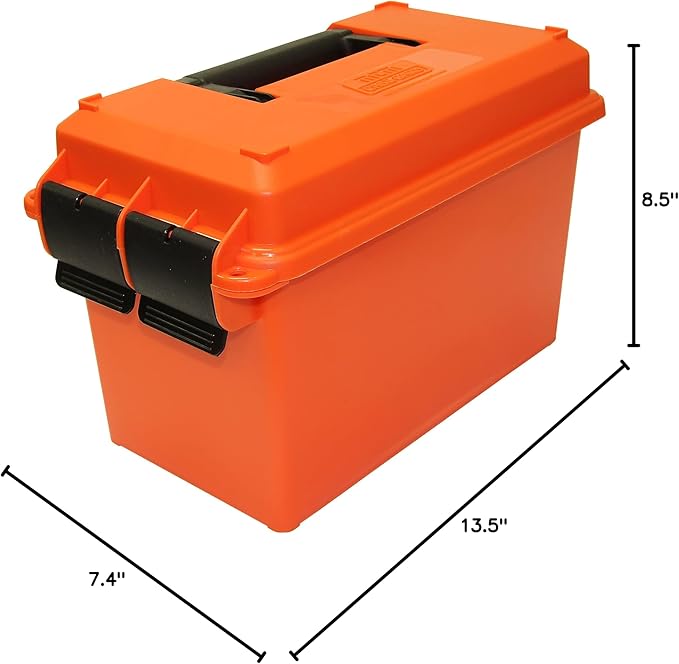 MTM AC50C Ammo Can, 50 Caliber, Field Boxes, Lockable Storage Box with Handle, Water and Dust Resistant, Secures Hunting Gear, Supplies, and Bullets, Stackable, USA Made