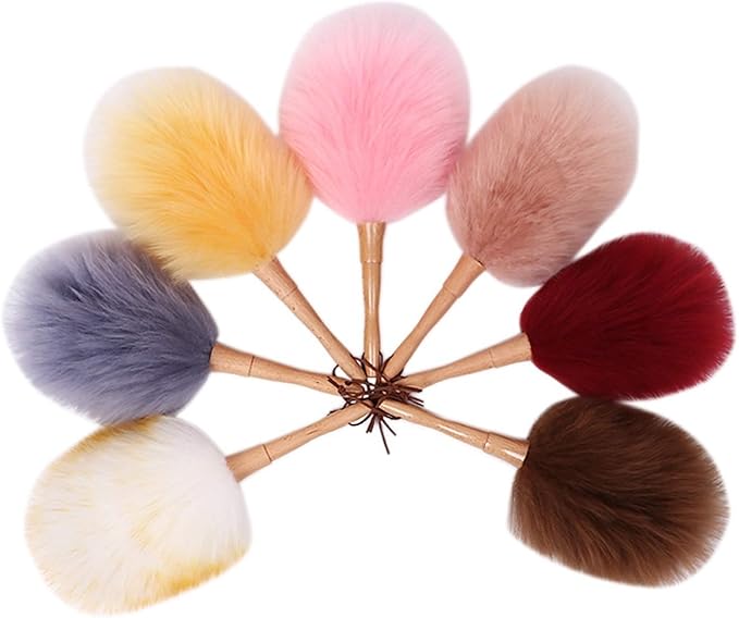 Brush for Cleaning, Precipitator Pure Lambs Wool Duster with Wood Handle, Fluffy Lambswool Duster, Flexible, Good Grips, Anti-Static, Duster for Home, Office and Car, 6 Colors dust Catcher(B)
