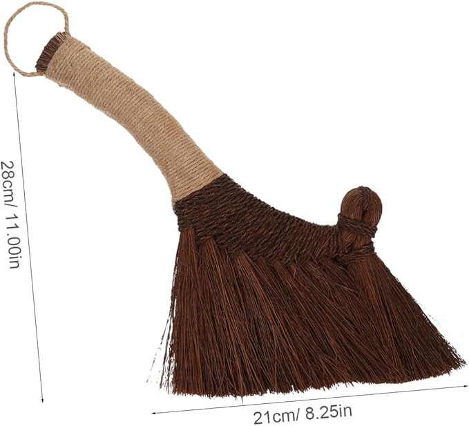 ABOOFAN Mini Desktop Broom Soft Bristle Hand Whisk Broom for Indoor Cleaning Small Duster Brush Hardwood Safe