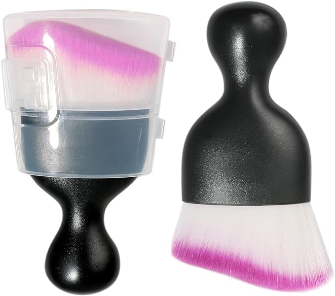 Car Interior Detailing Brush,Soft Bristle Cleaning Brush Car Detailing Brush Dusting Brush,Car Interior Cleaning Tool,Auto Detail Brush Car Dash Duster Brush (Black&Purple with Cap)
