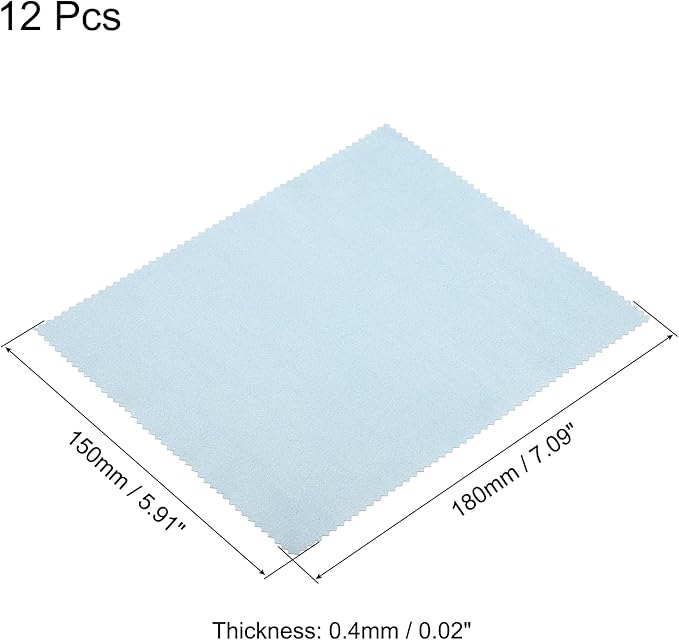 PATIKIL Eyeglass Microfiber Cleaning Cloth 7"x6", 12 Pack Glasses Cleaning Cloth Soft Suede Wipe Screen Cloth for Camera Lens Eyeglasses Screens in Individual Vinyl Pouch, Blue