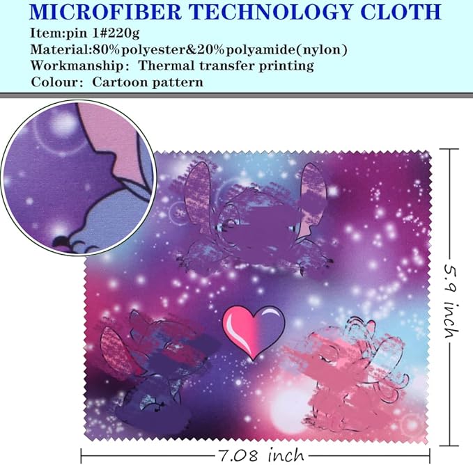 12 Pack Cartoon Colors Microfiber Cleaning Cloths-Cameras Lenses,Glasses,Sunglasses,Jewelry,Crystal,Cell Phone,iPad,iPhone,LCD TV Screens,Safe Cleans Protect(7.08X5.9in)