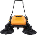 Walk-Behind Hand Push Floor Sweeper, 41” Commercial 55L Large Capacity Manual Sweeper 39611 ft²/H Heavy Duty Indoor & Outdoor Sweeping Device for Warehouse or Garages, Non-Electric