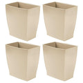 iDesign Small Plastic Bathroom Trash Can, Slim Rectangle Garbage Bin for Bedroom, Office, Dorm, 4-Pack, Brown