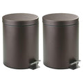 iDesign Round 1.3 Gallon Bathroom Step Trash Can - Set of 2 - Bronze