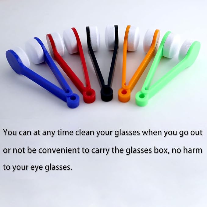 10 Pcs Mini Sun Eyeglasses Cleaning Clip, Glasses Eyeglass Microfiber Spectacles Cleaner Soft Brush Cleaning Tool Glasses Eyeglasses Cleaner Cleaning Clip - Blend Colors