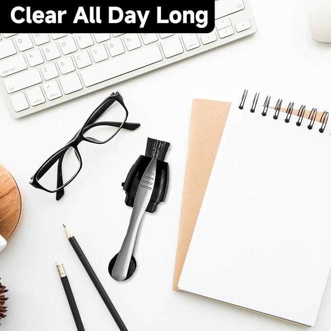 3Pcs Portable Eye Glasses Cleaner, Efficient and Durable Carbon Microfiber Technology, Lens Cleaner with Carbon Microfiber Tech and Mini Sunglasses Brush Cleaning Tool Kit