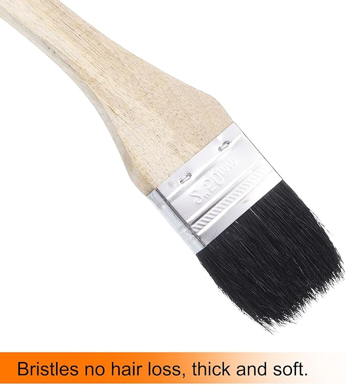 uxcell 2pcs Bent Radiator Paint Brush 2" Width Curved Wall Paint Soft Bristle Brushes with Long Wood Handle for Painting DIY Wall Treatment