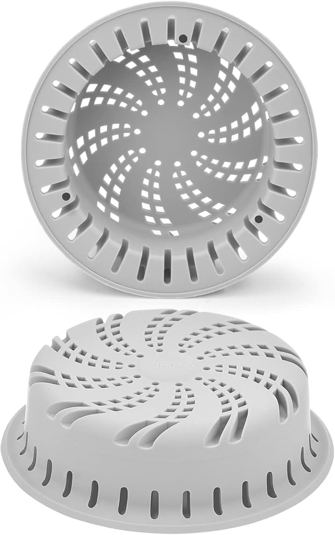 Silicone Drain Hair Catcher Bathroom Sink Bathtub Drain strainers for pop up and Regular drains (Gray)
