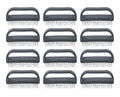 Superio Stiff Nail Brush for Cleaning Fingernails Small Scrub Brush with Handle, Cleaning Brushes for Hands, Toes, and Nails (Black, 12 Pack)