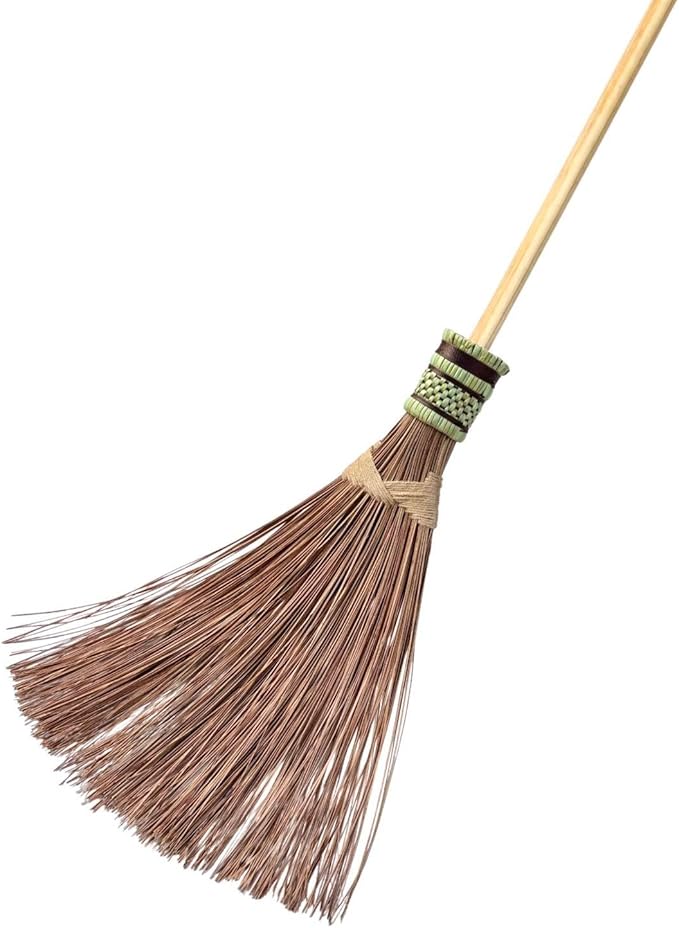 Garden Broom - Coconut Broom 55 Inch, Heavy Duty Sweeping Patio, House, Garage and Other Outdoor Spaces, Natural Coconut Leaf